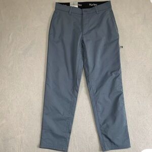Hurley Tech Pants Men's 30X34 Blue Moisture Wicking Pockets Hidden Zip Pocket